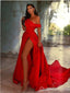 Gorgeous Red A-line High Slit Maxi Long Party Prom Dresses Online,WGP288