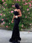 Sexy Black Mermaid Spaghetti Straps Party Prom Dresses,Evening Dresses,WGP365