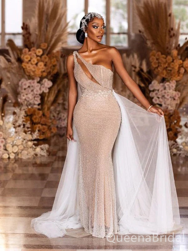 Sexy Mermaid One Shoulder Maxi Long Party Prom Dresses, Wedding Party Dresses,WGP290