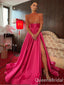 Gorgeous A-line Side Slit Half Sleeves Maxi Long Party Prom Dresses,WGP302