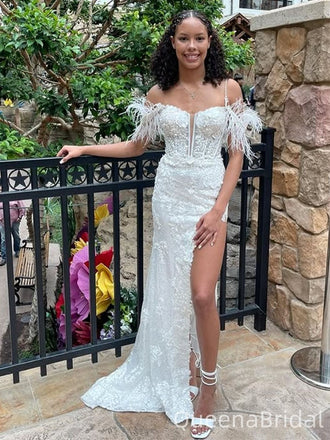 Sexy White Spaghetti Straps Mermaid Long Formal Gown to Impress,WGP1931