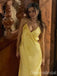 Elegant Yellow Spaghetti Straps Mermaid Long Formal Gown to Impress,WGP1941
