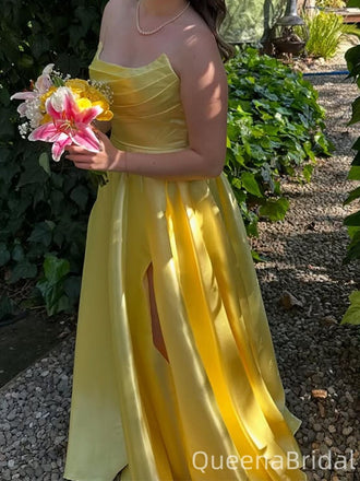 Elegant Yellow Sweetheart A-line Long Formal Gown to Impress,WGP1942