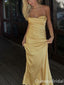 Sexy Yellow Sheath Spaghetti Straps Backless Party Prom Dresses,Evening Dresses,WGP362
