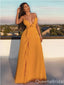 Sexy Yellow A-line Spaghetti Straps Chiffon Maxi Long Party Prom Dresses,WGP328