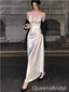 Elegant White Spaghetti Straps A-Line Criss-Cross Back   Long Evening Prom Dresses,WGP446