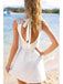 Cute White  Short Simple Cheap Open Back Homecoming Dresses With Lace Top, QB0869
