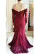 Long Sleeve Lace Mermaid Burgundy Long Bridesmaid Dresses Online, WG290
