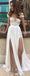 Short Sleeve Sexy Slit Casual Custom Cheap Beach Wedding Dresses, WD316