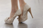 Ivory Lace High Heels Fish Toe Sexy Wedding Bridal Shoes, S012