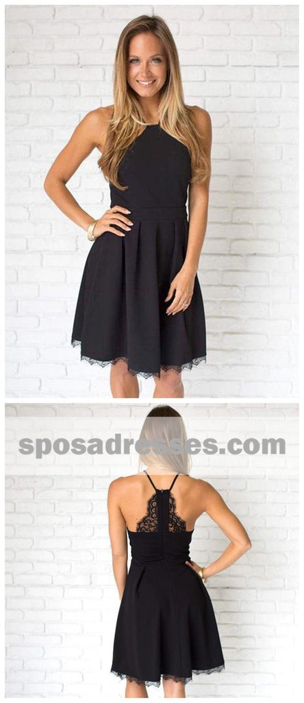 Simple Casual Short Cheap Black Homecoming Dresses 2018, CM524
