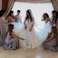 Mermaid Strapless Long Cheap  Grey Satin Bridesmaid Dresses Online, QB0203