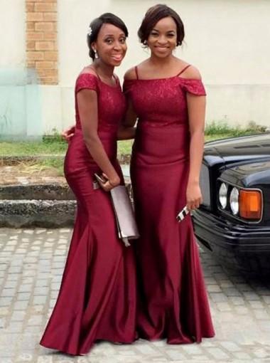 Burgund Off Shoulder Mermaid Long Cheap Bridesmaid Dresses Online, WG2 QueenaBridal Burgund Off Shoulder Mermaid Long Cheap Bridesmaid Dresses Online, WG2 QueenaBridal