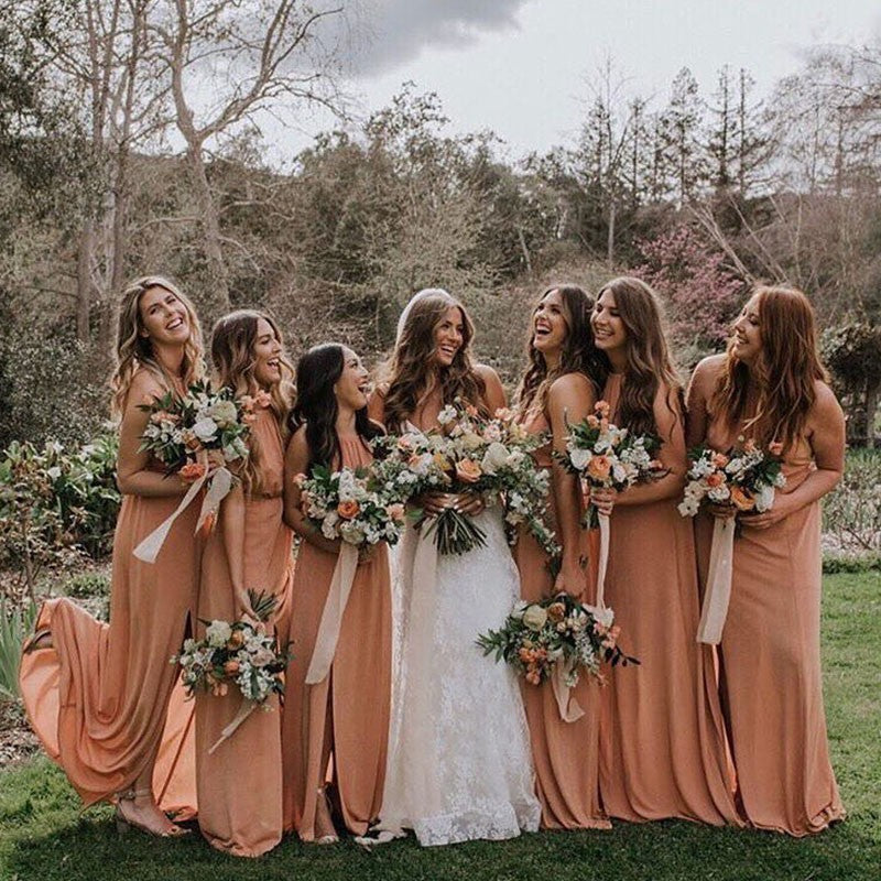orange chiffon bridesmaid dresses Orange Bridesmaid Dresses