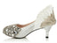 Handmade Middle High Heels Pointed Toe Crystal Wedding Shoes, S003