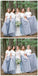Two Pieces Short Sleeves Grey Cheap Long Bridesmaid Dresses Online, WG202