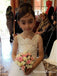 A-Line Spaghetti Straps White Floor Length Flower Girl Dresses with Appliques, QB0828