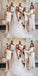 Mismatched Simple White Mermaid Side Slit Maxi Long Bridesmaid Dresses, BDS0133