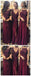 Dark Red Mimsatched Cheap Long Bridesmaid Dresses Online, WG203