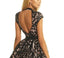 Unique A-Line High Neck Open Back Black Lace Short Homecoming Dresses, QB0862
