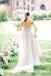 Simple A-Line Round Neck Backless White Tulle Wedding Dresses with Appliques, QB0811