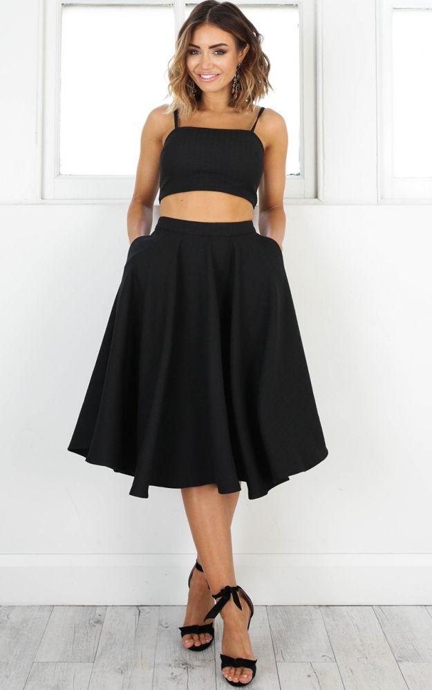 Simple Two Pieces Black Short Homecoming Dresses 2018, CM505