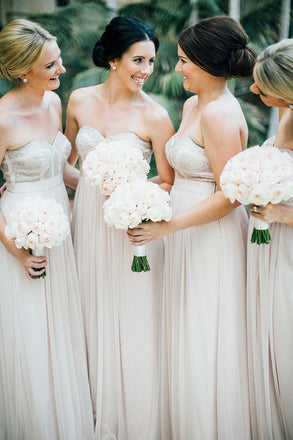 Sweetheart Chiffon Cheap Long Bridesmaid Dresses Online, WG255