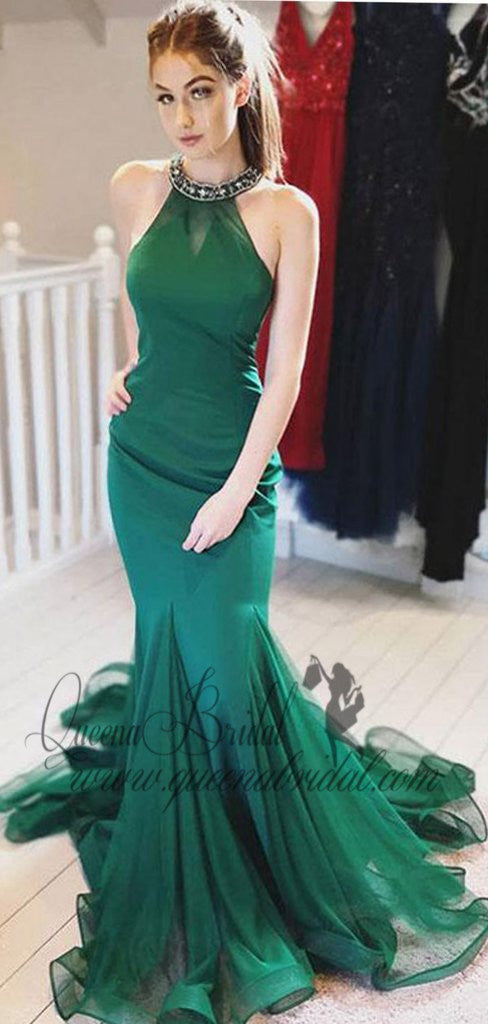 prom dress that covers chest One-Shoulder Tight Long Sequin Prom Dress