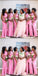 Mismatched Simple Pink Mermaid Cheap Maxi Long Bridesmaid Dresses, BDS0135