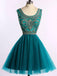 Custom Cute Green Beaded Short Homecoming Dresses Online, CM532