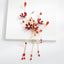 Charming Red Floral Bridal Headpiece, Wedding Headpiece, VB0592