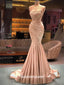 Gorgeous Satin Sparkly Beads Strapless Mermaid Evening Gowns Prom Dresses , QBP009