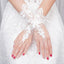 White Bridal Gloves, Wedding Gloves Adorned With Pearls And Lace Flowers, TYP0558