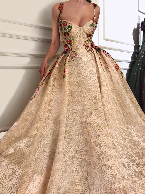Unique Vintage Lace Ball Gown Cheap African Long Prom Dresses QB0470 QueenaBridal