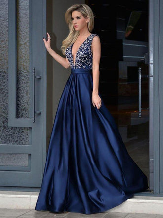 Navy Blue Prom Dresses – QueenaBridal