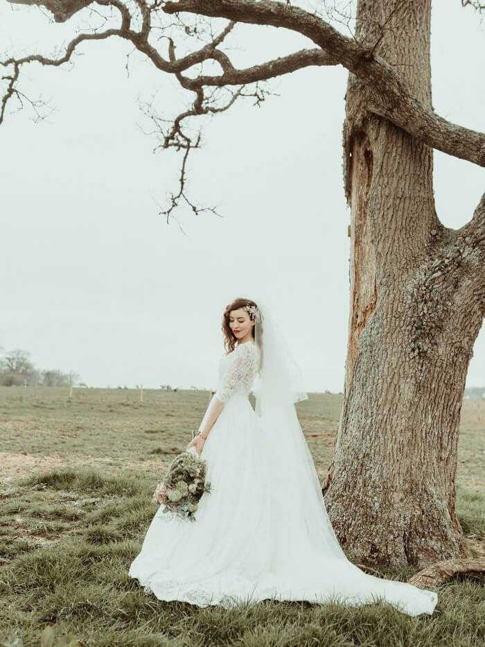 Backless Modest Vintage Lace Ball Gown Wedding Dresses with Sleeves, Q QueenaBridal Backless Modest Vintage Lace Ball Gown Wedding Dresses with Sleeves, Q QueenaBridal