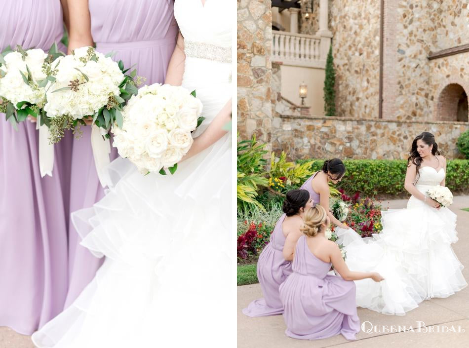 Charming One Shoulder Lilac Chiffon A-line Long Floor-Length Cheap Bridesmaid Dresses, BDS0029