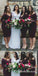 Sheath V-Neck Long Sleeves Grape Short Jersey Bridesmaid Dresses, QB0630