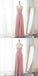 Pretty Sweetheart Long Cheap Blush Pink Chiffon Bridesmaid Dresses Online, QB0145