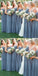 Pretty Sweetheart Long Cheap Blue Chiffon Bridesmaid Dresses Online, QB0147