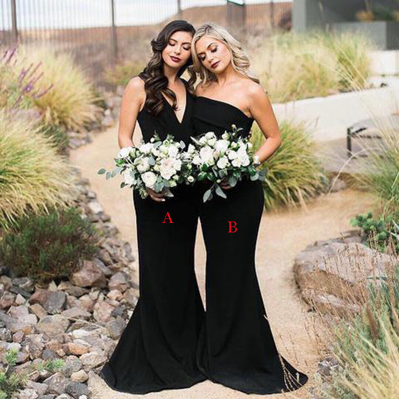 black satin bridesmaid dresses long Black Metallic, Black Satin Bridesmaid Dresses