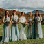 Newest V-neck Mint Chiffon A-line Long Cheap Bridesmaid Dresses, BDS0128