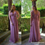 Charming V-neck Lavander Chiffon Long Cheap Floor-Length Bridesmaid Dresses, BDS0040