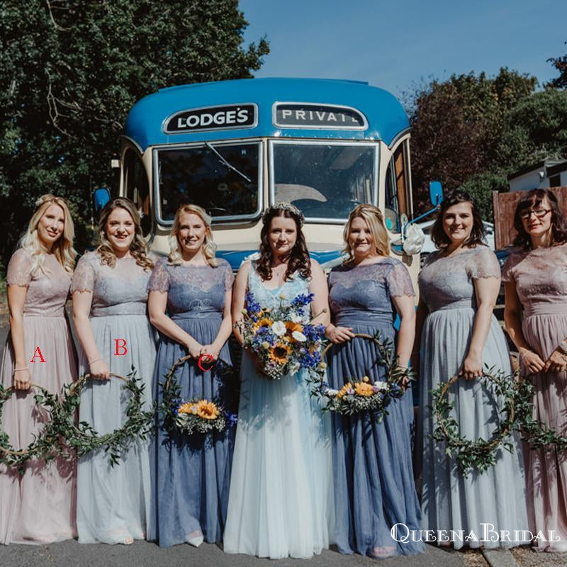 short bridesmaid dresses with lace top Sheath Square Short Lace Country Bridesmaid Dresses with Keyhole (1000062)
