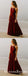 A-Line Square Neck Red Chiffon Long Cheap Bridesmaid Dresses, QB0844