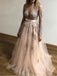 Popular Charming Custom Long Sleeves Lace Cheap Long Evening Prom Dresses, QB0365