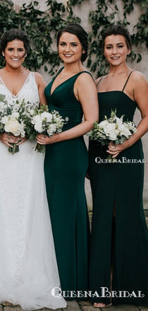 Mismatched Green Long Cheap Charming Bridesmaid Dresses Online, BDS0060