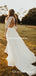 Round Neck Half-Sleeve Chiffon A-line Long Cheap Wedding Dresses, WDS0035