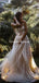 Spaghetti Strap Lace Appliqued Tulle A-line Long Cheap Wedding Dresses, WDS0059