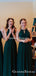 Charming Dark Green Chiffon A-line Long Cheap Bridesmaid Dresses Online, BDS0082